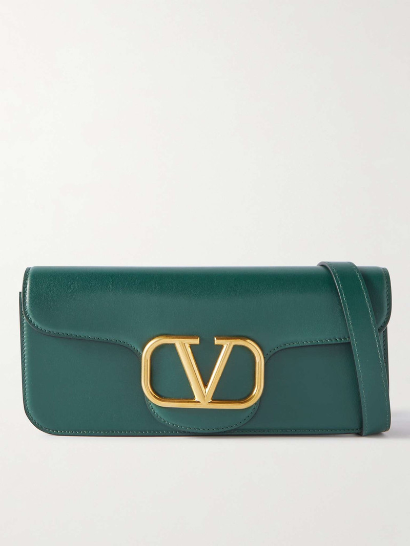 Valentino Garavani Logo-Embellished Leather Messenger Bag - 1