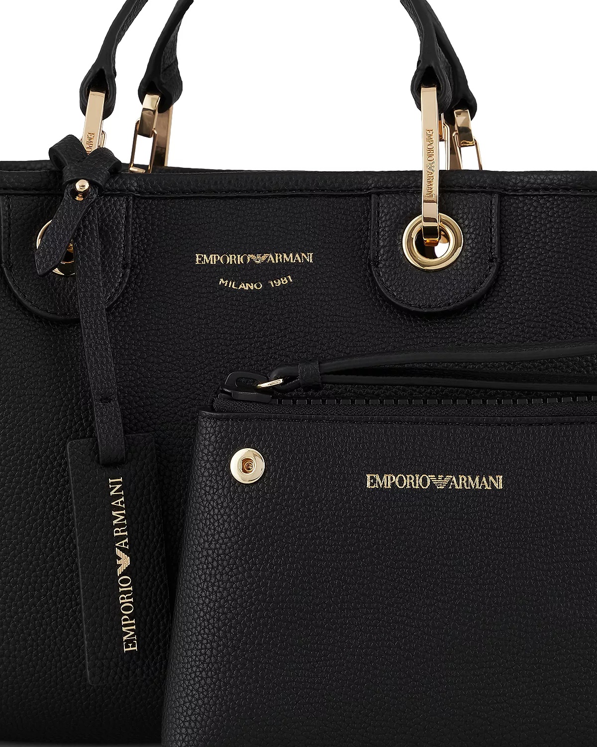 MyEA Small Black Shopper Tote Bag - 6