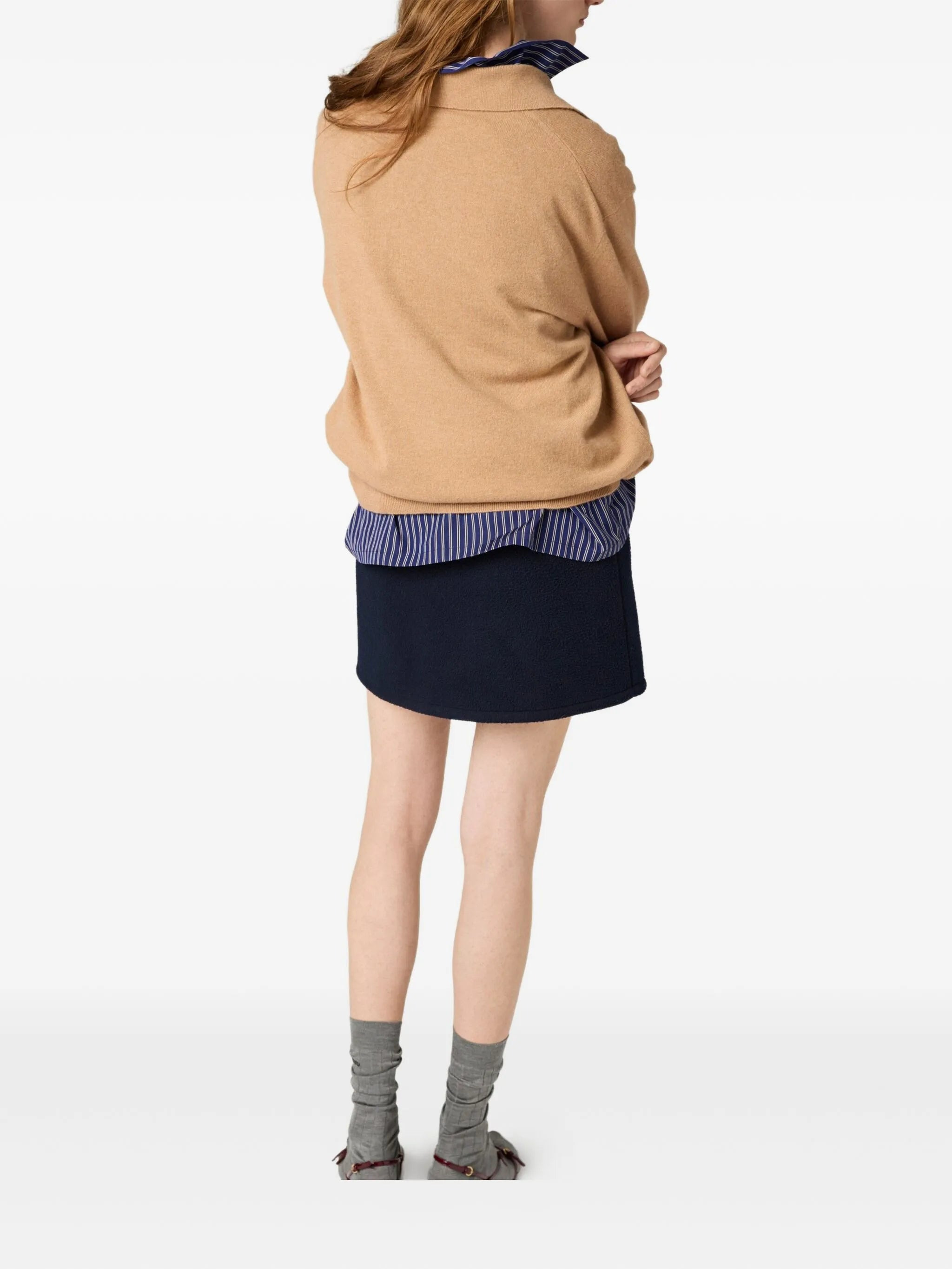 argyle three-button polo sweater - 3