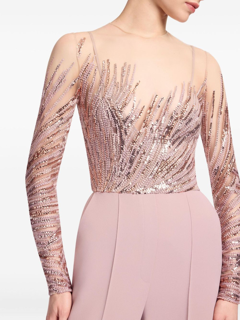 sequin-embellished tulle embroidered jumpsuit 4