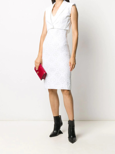 Alexander McQueen waistcoat-layered lace dress outlook