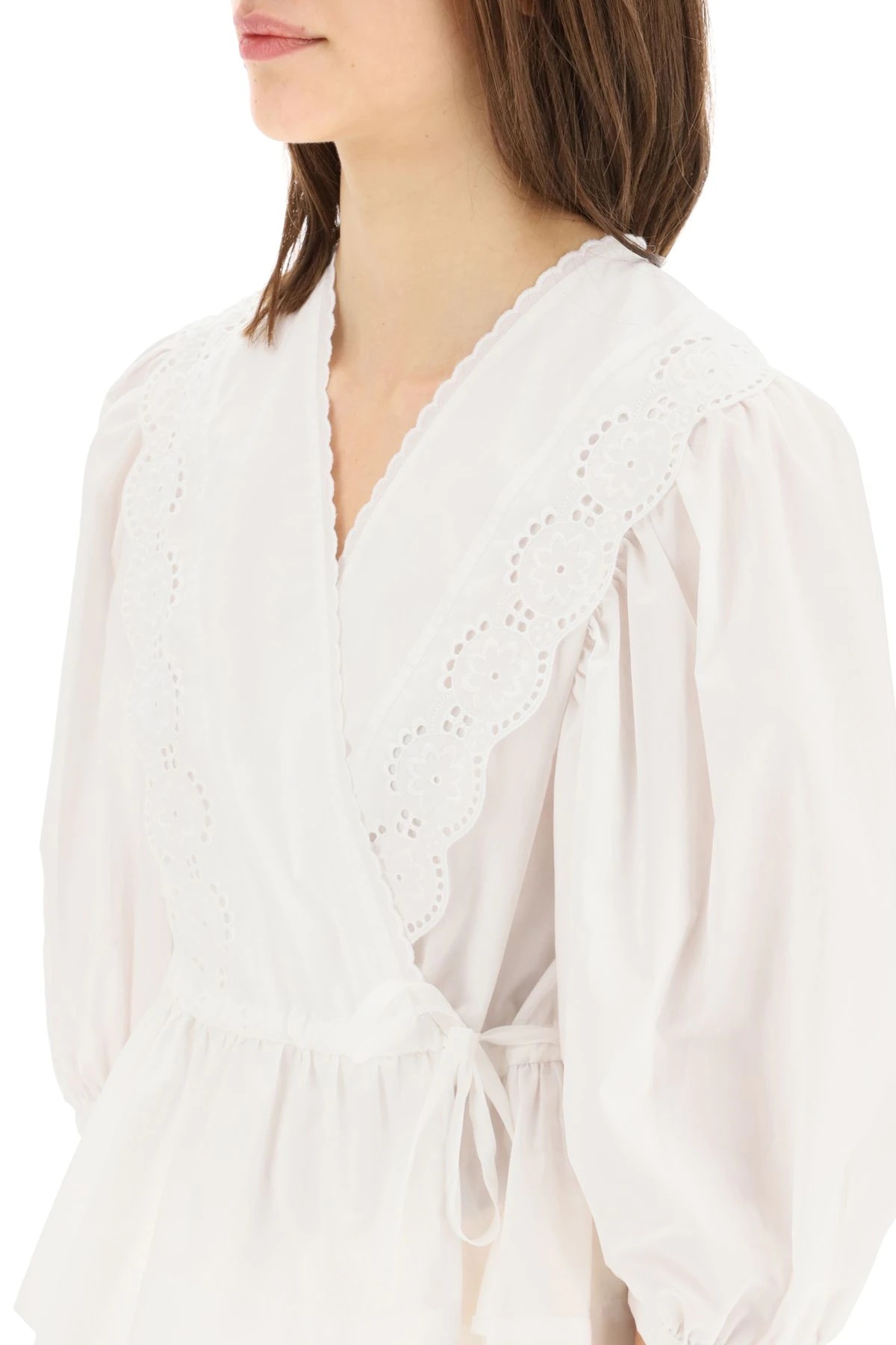 SHIRT WITH SANGALLO LACE - 5