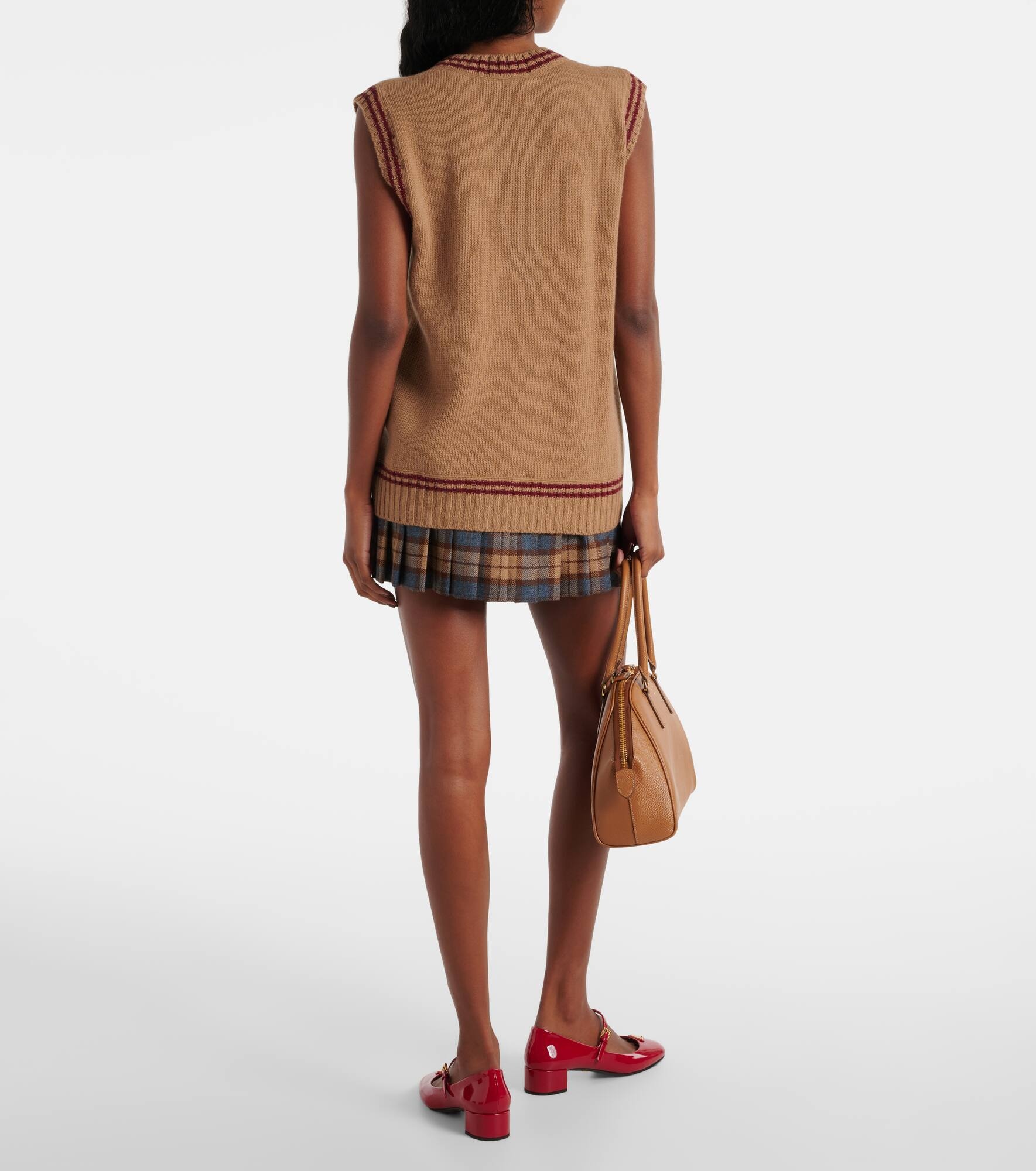Logo wool and cashmere sweater vest - 3