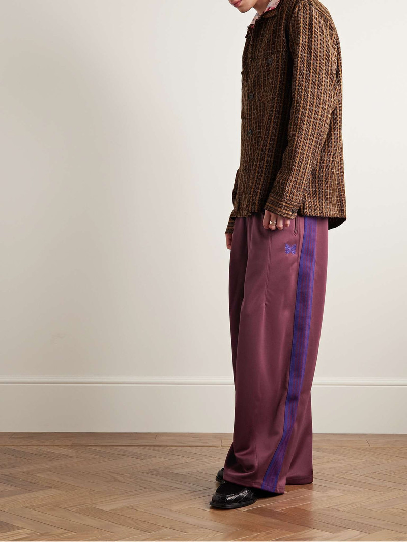 NEEDLES H.D. Wide-Leg Striped Jersey-Trimmed Tech-Jersey Track Pants outlook