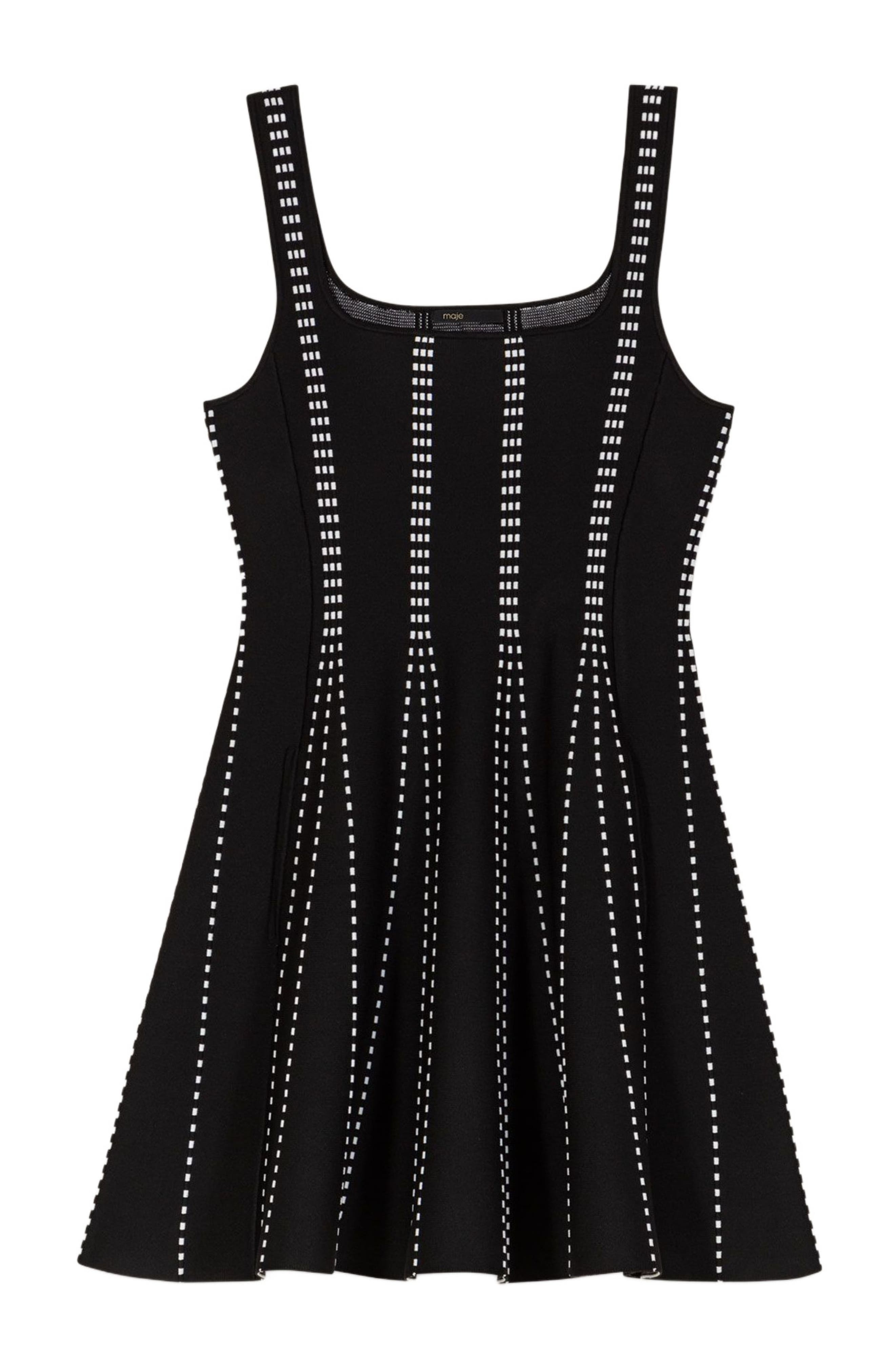maje Mini jacquard knit dress in Black/ecru at Nordstrom - 7