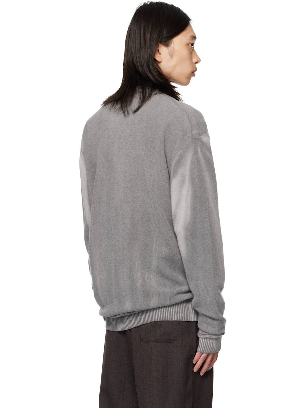 Gray Parallel Cardigan - 3