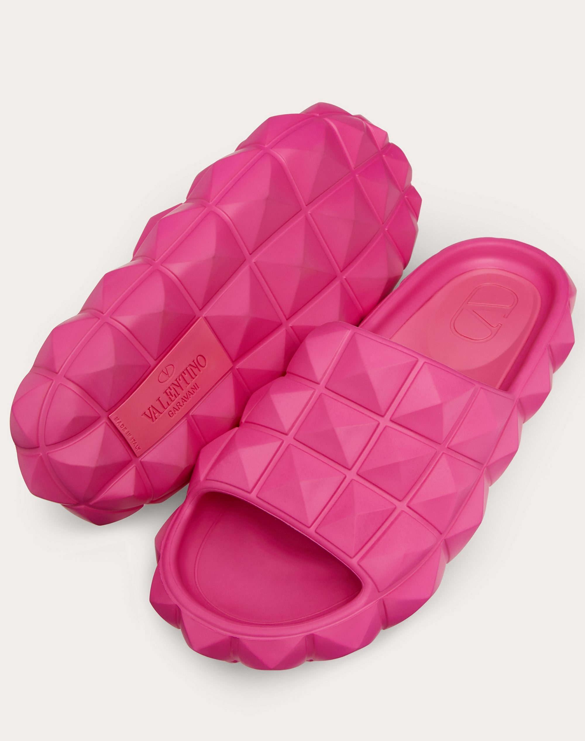 Valentino ROMAN STUD TURTLE SLIDE SANDAL IN RUBBER | REVERSIBLE
