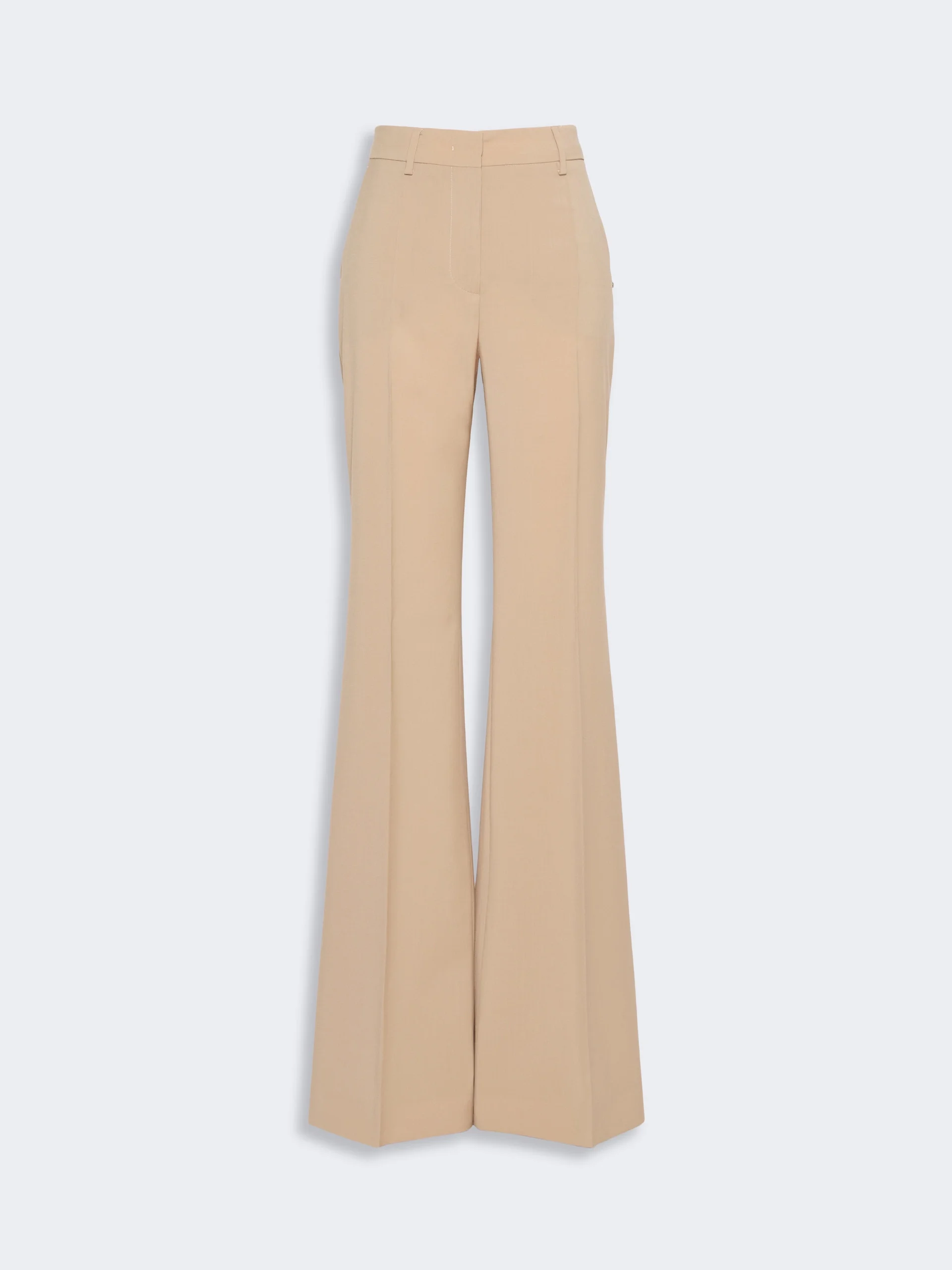 HANGAR Natural stretch pure wool flared trousers - BEIGE SHADED - 1