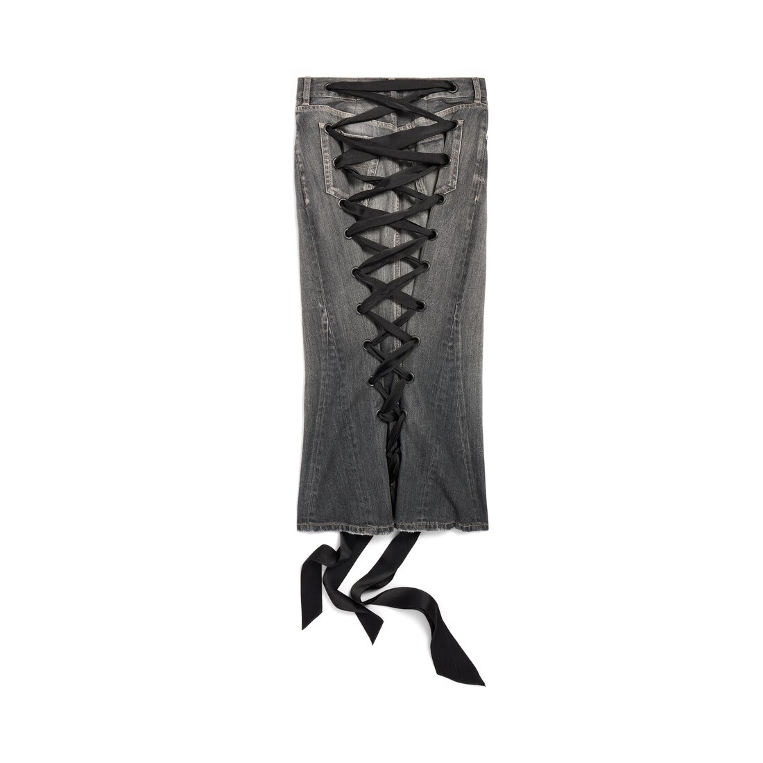 Women's Lace-up Skirt in Dark Grey - 6