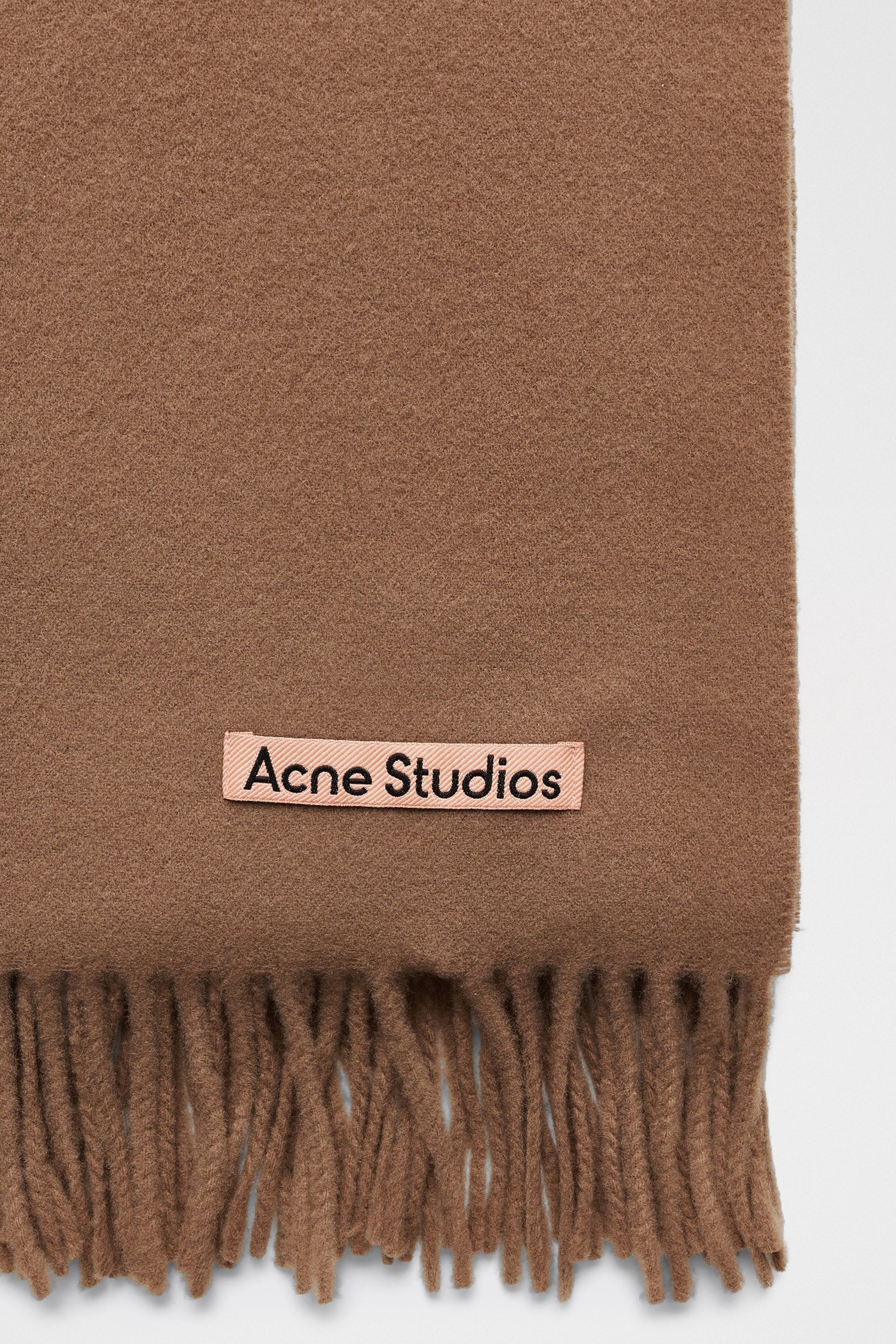 ACNE STUDIOS FRINGE WOOL SCARF NARROW CARAMEL BROWN - 2