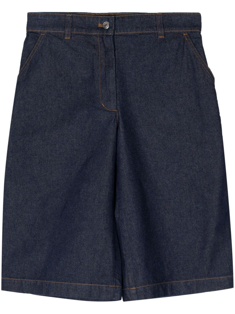 logo-patch cotton skirt - 1
