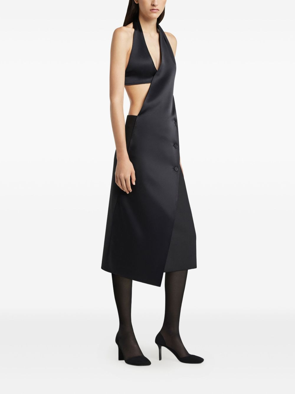double-breasted crossover-front midi dress - 3