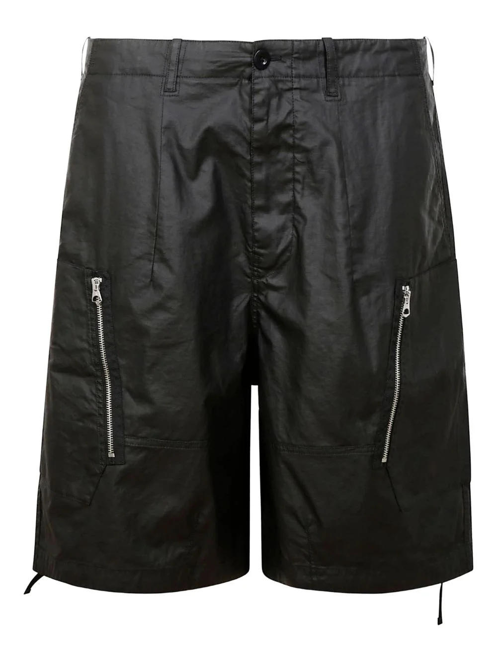 zip-pocket linen shorts - 1