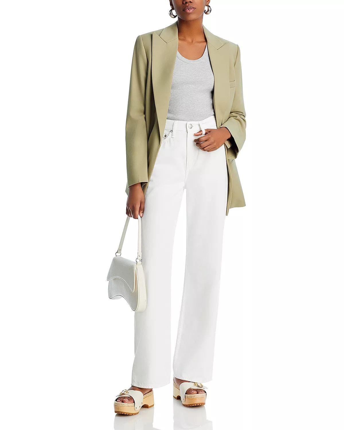 Featherweight Logan High Rise Jeans in Optic White - 2