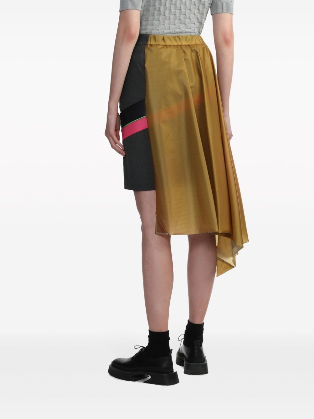 asymmetric panelled mini skirt - 4