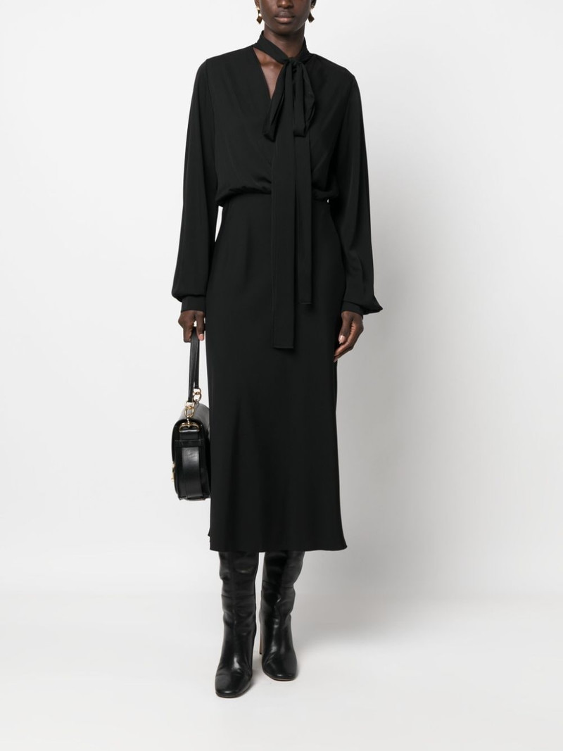 Sportmax attached-scarf silk-blend midi dress outlook