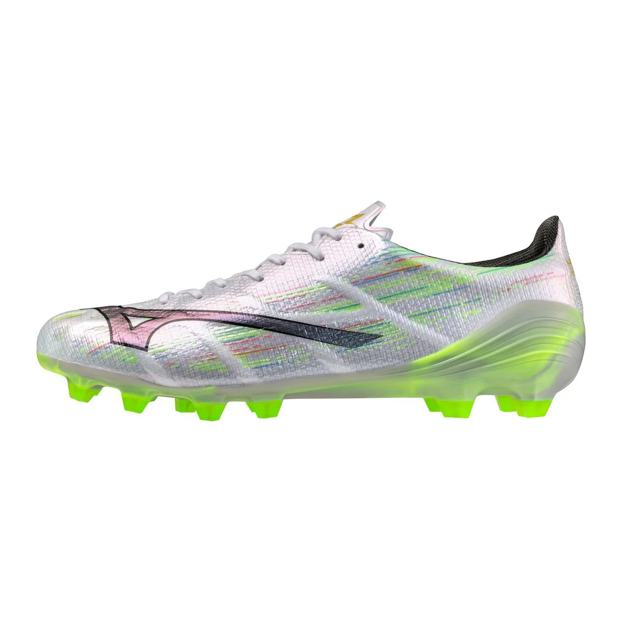 Mizuno Alpha II Elite FG Firm Ground Soccer Cleat, White/Neon Green - 1