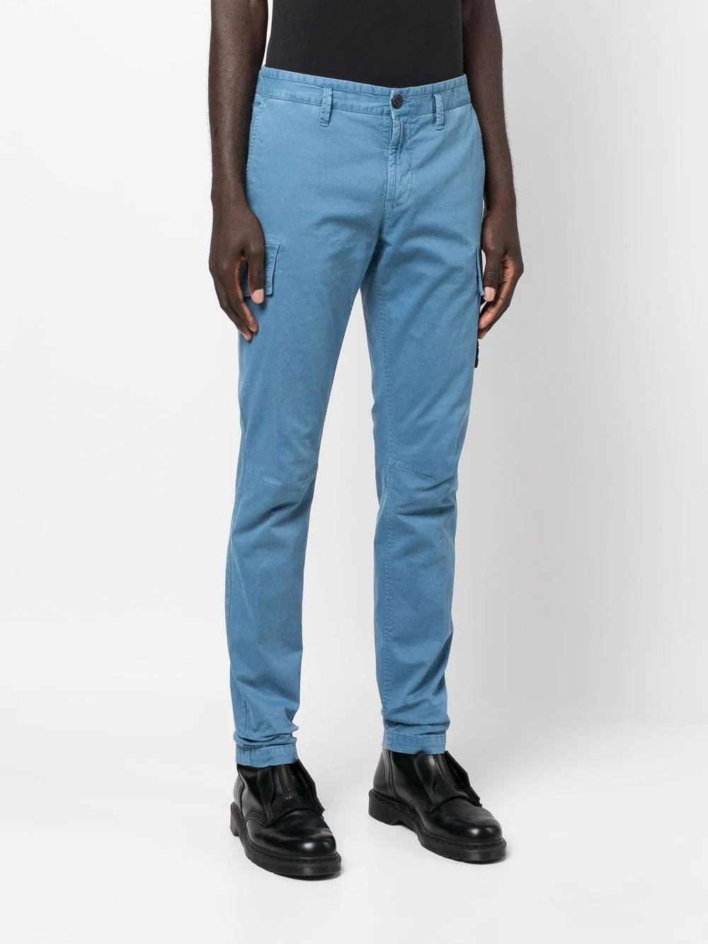 slim-cut cargo trousers - 3