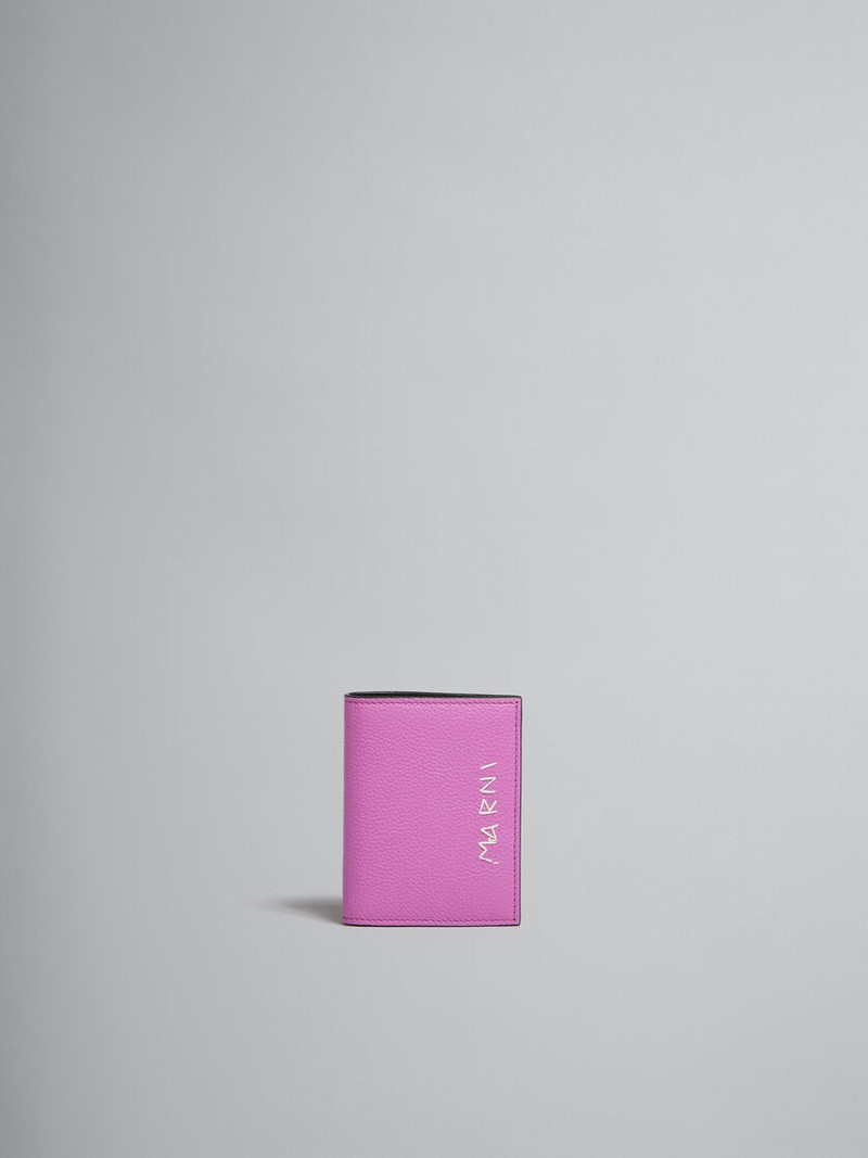 PINK LEATHER BIFOLD WALLET WITH MARNI MENDING 1