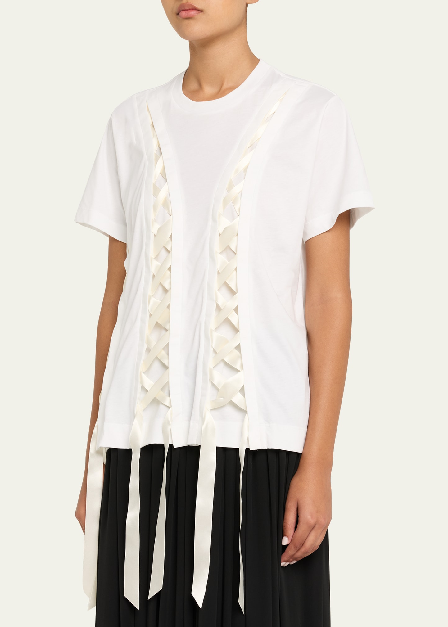 Unraveling Ribbon Cotton Jersey T-Shirt - 4