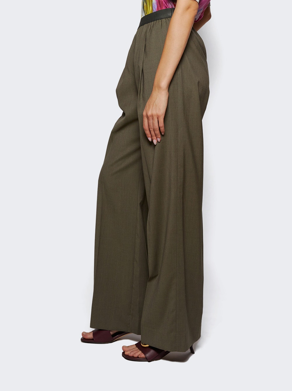 Wool Trousers Khaki Green - 3