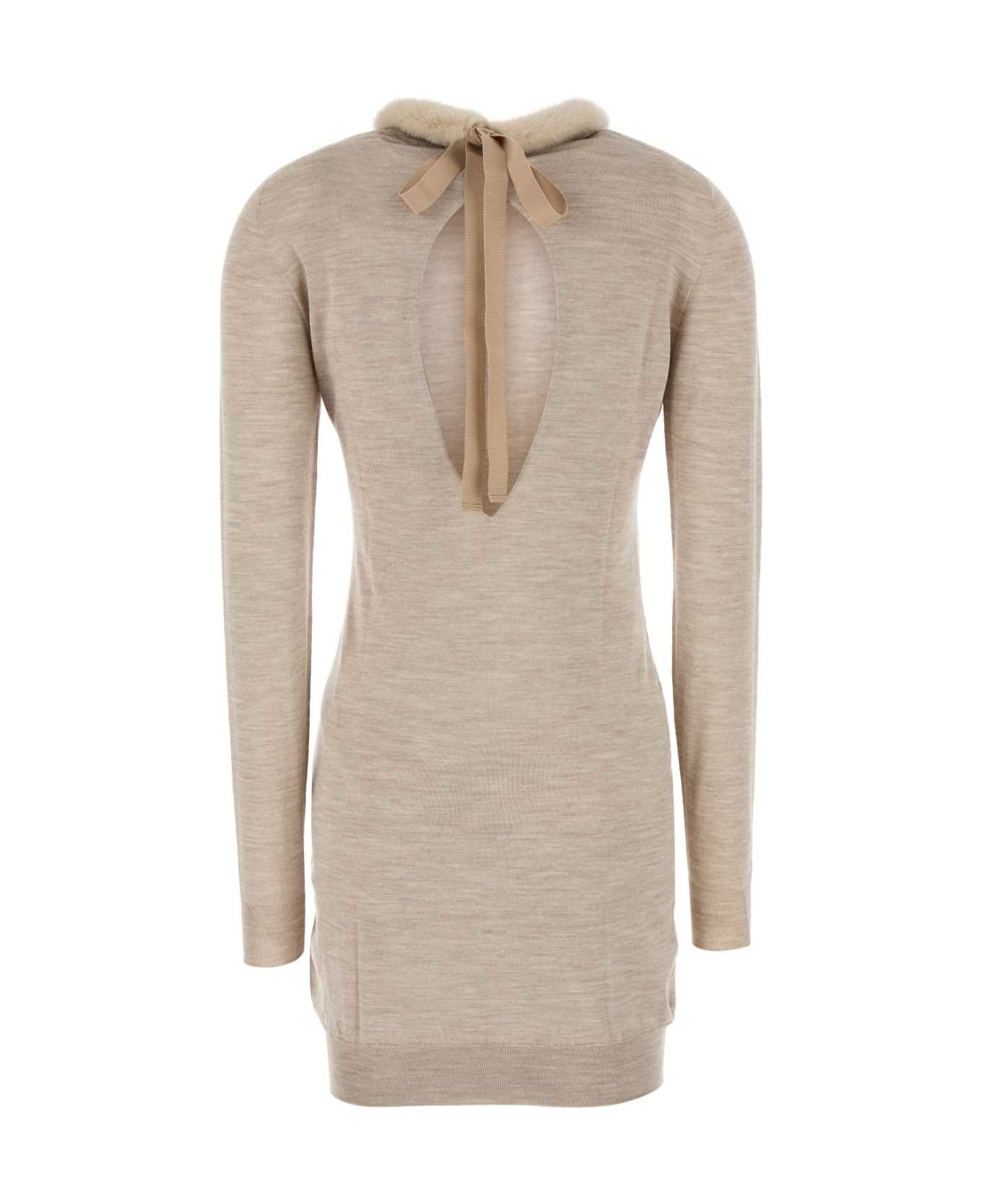 ワンピース FENDI CAPPUCCINO WOOL BLEND DRESS FENDI Cappuccino Wool Blend Mini Dress | italist | REVERSIBLE