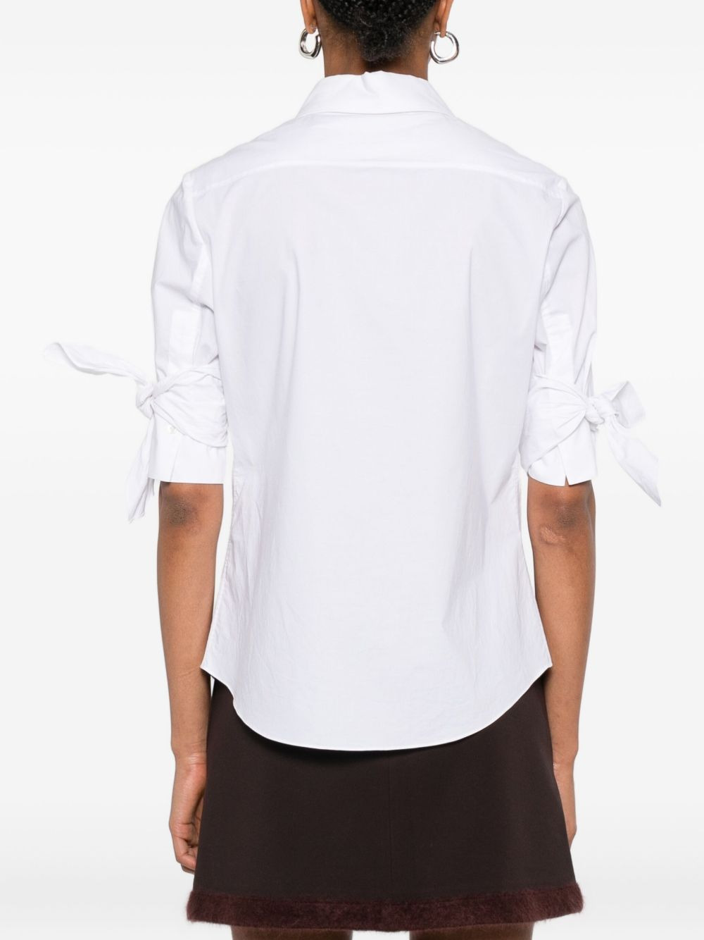 tie-cuff half-sleeve top - 4