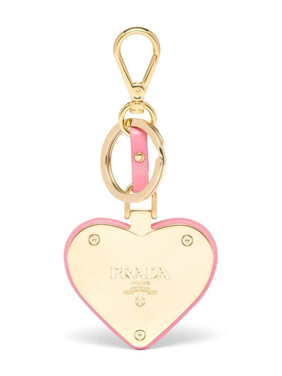 Prada leather logo-print keyring outlook