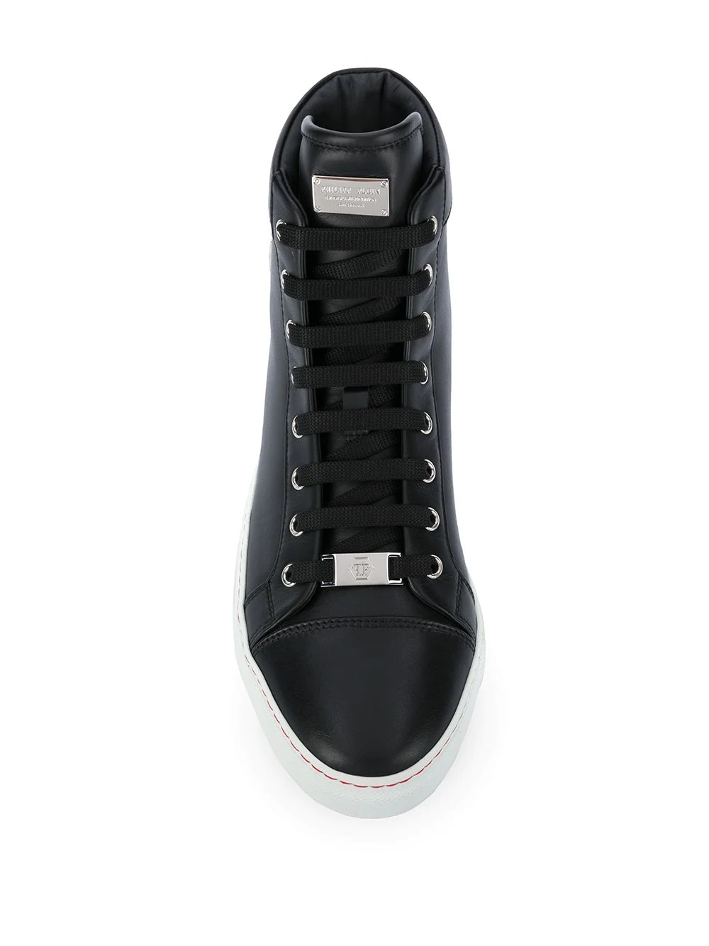 hi-top leather sneakers - 4