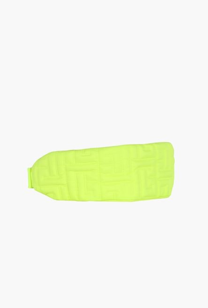 Lime-green embossed nylon belt bag 5