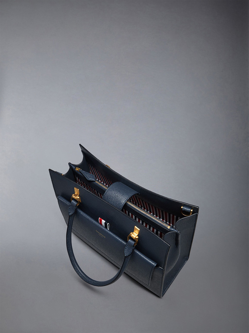 Medium Duet Tote in Pebble Grain Leather 5