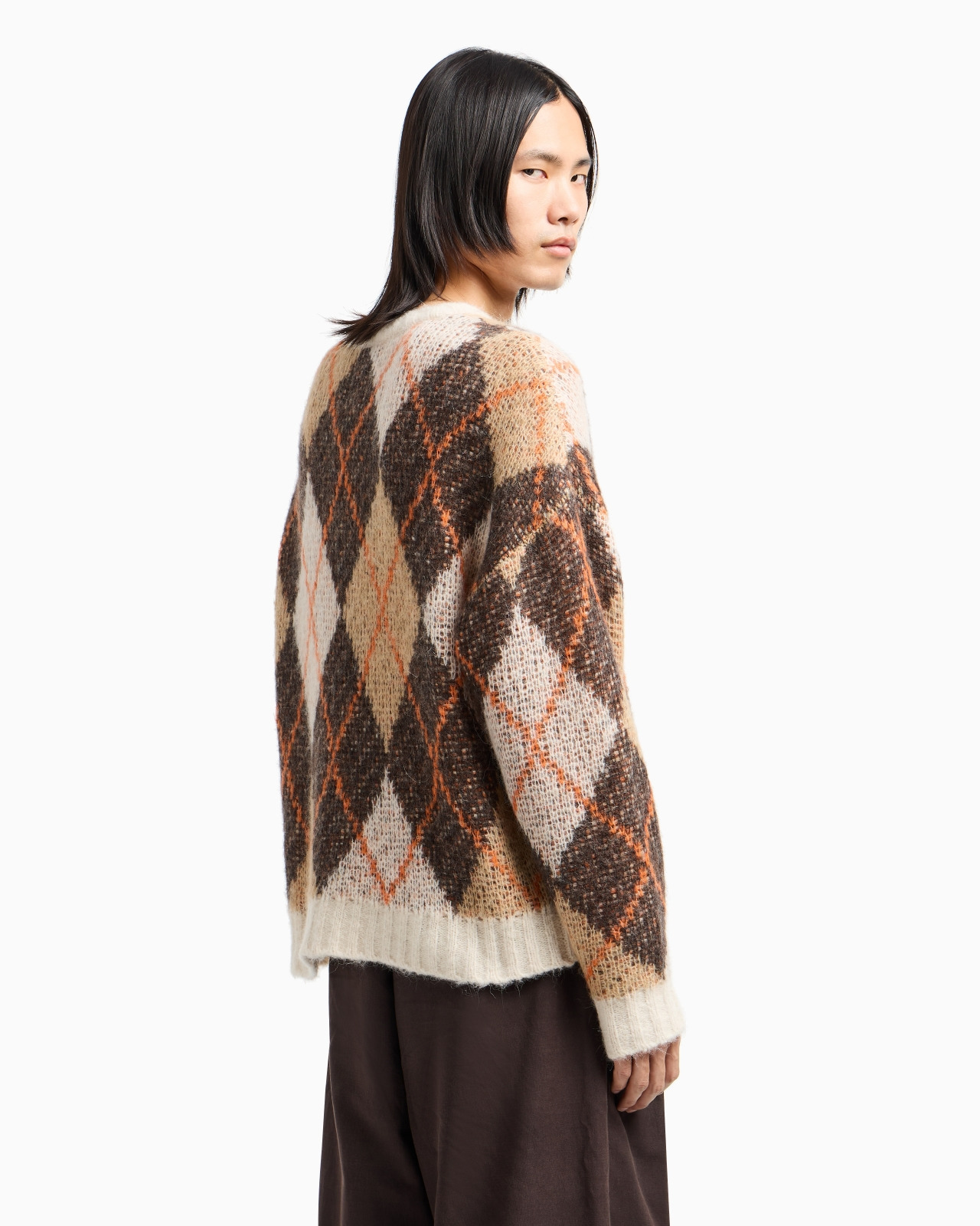 NEW YORK CAPSULE COLLECTION OVERSIZED JUMPER IN A JACQUARD WOOL BLEND WITH AN ARGYLE MOTIF - 3