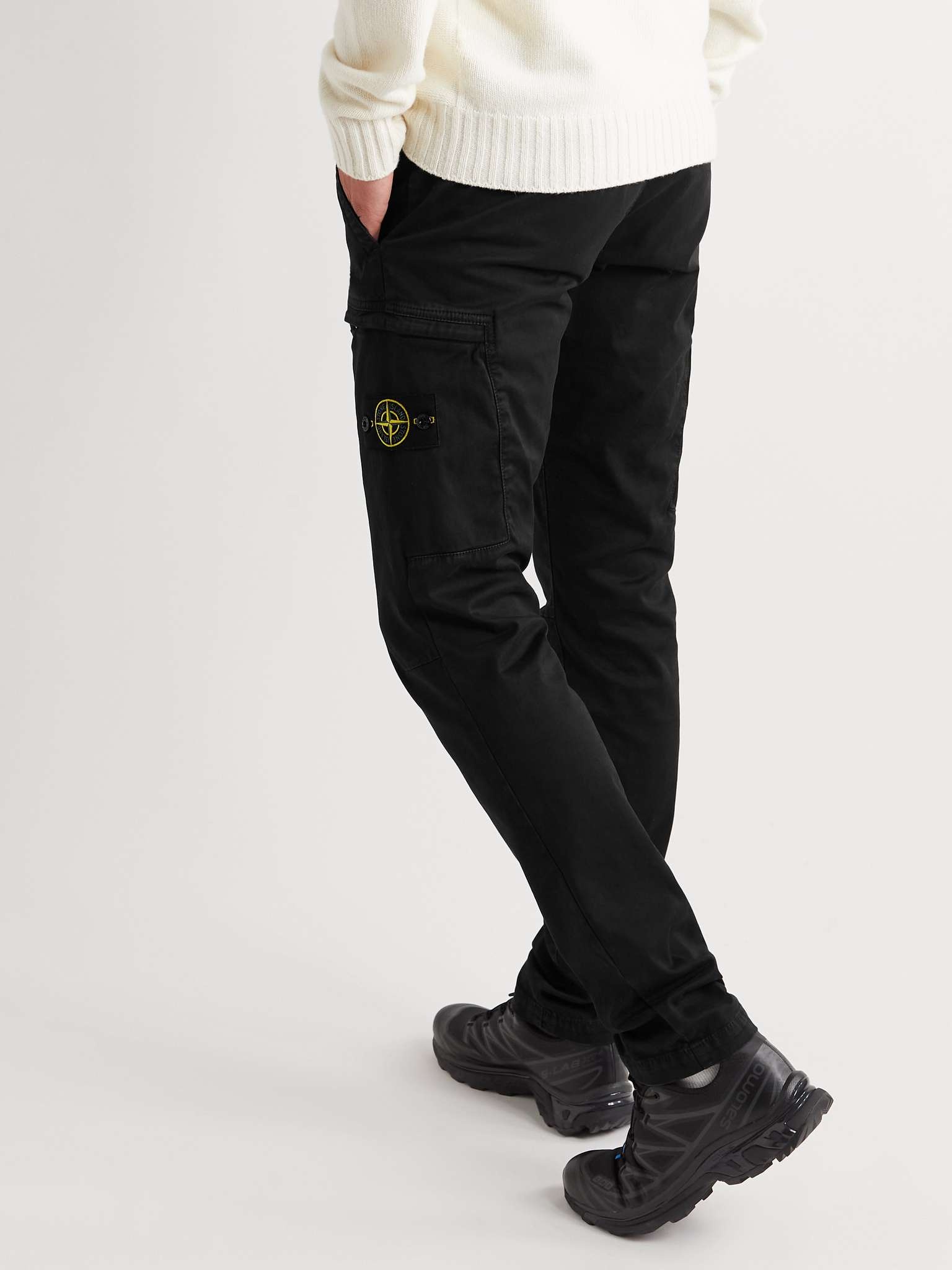 Slim-Fit Tapered Logo-Appliquéd Cotton-Jersey Cargo Sweatpants - 4