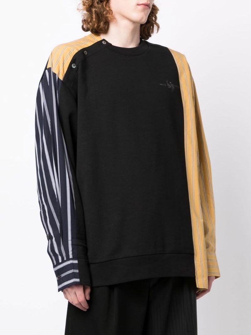 shirt-panelled sweatshirt - 3