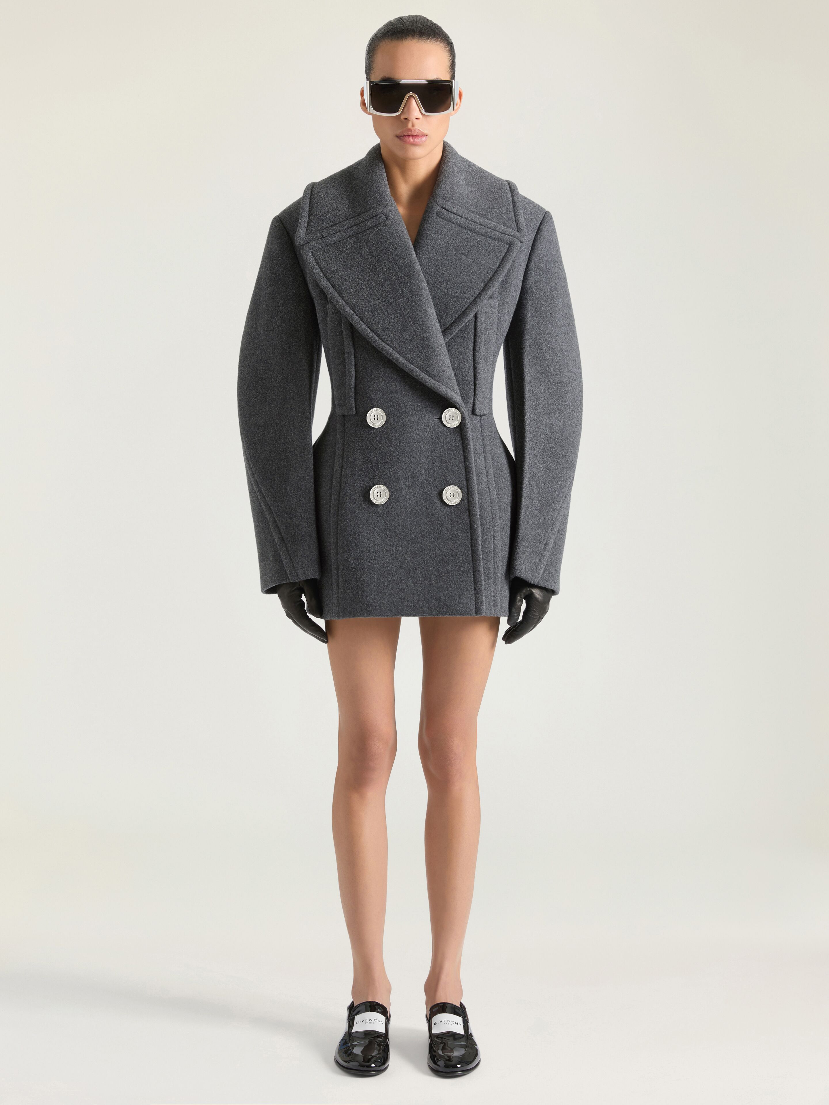 COCOON PEACOAT IN WOOL - 2