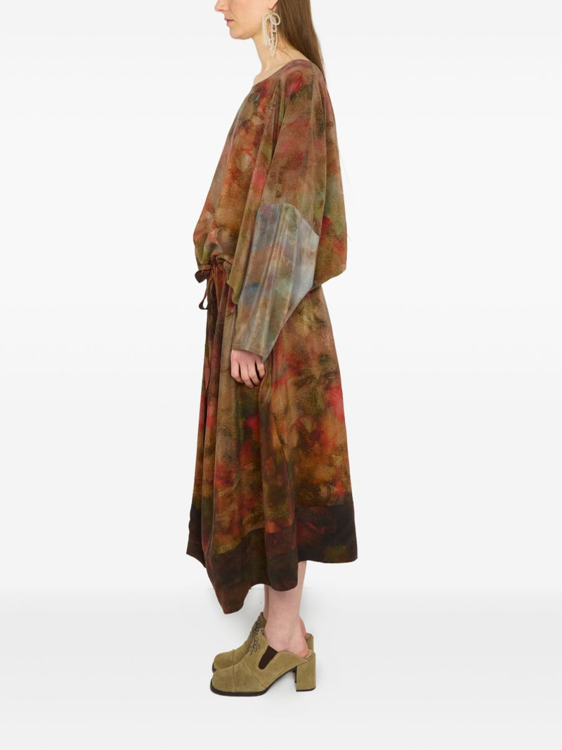 print drawstring midi dress 4