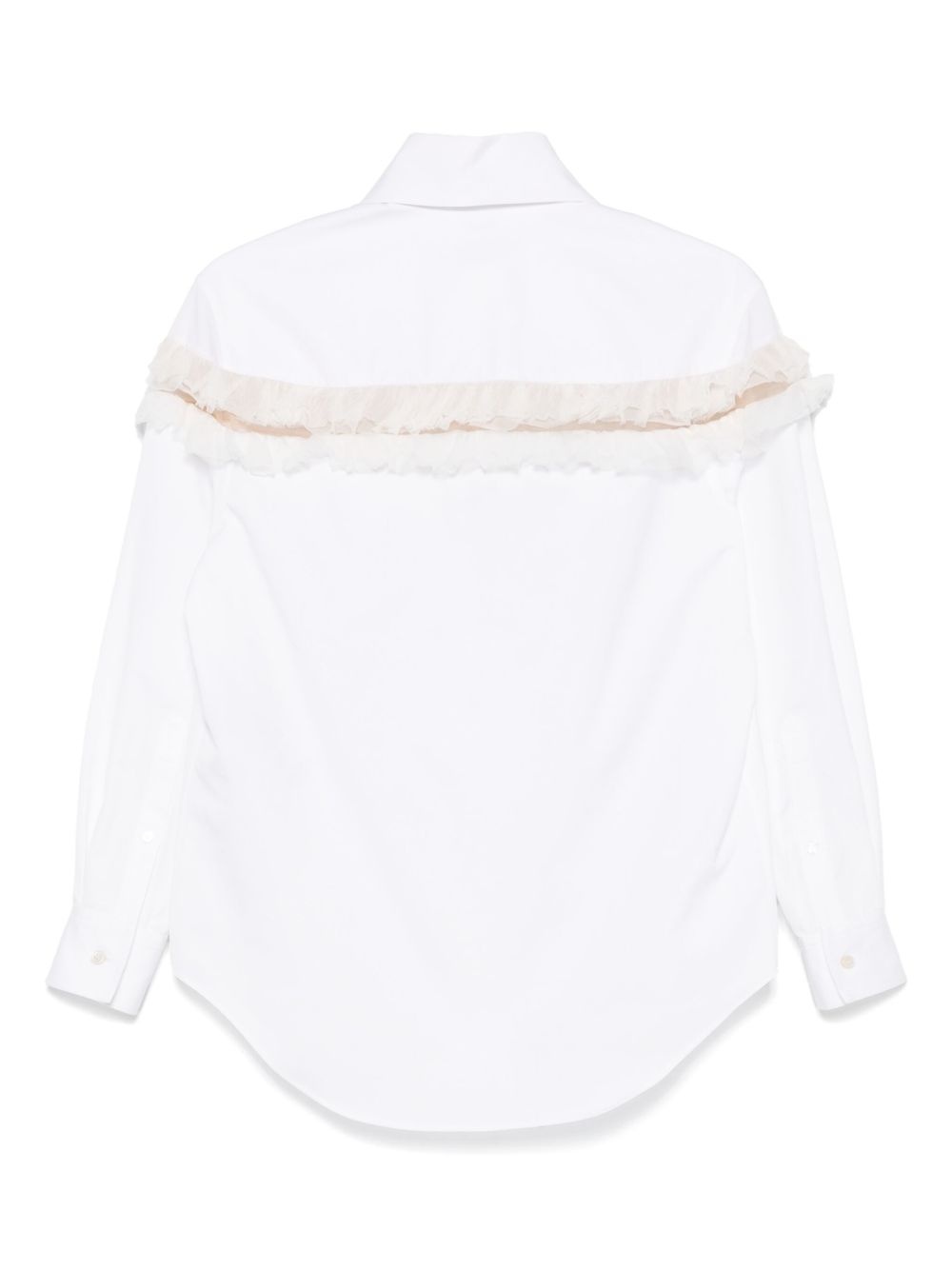 slashed creponne-detail shirt - 2