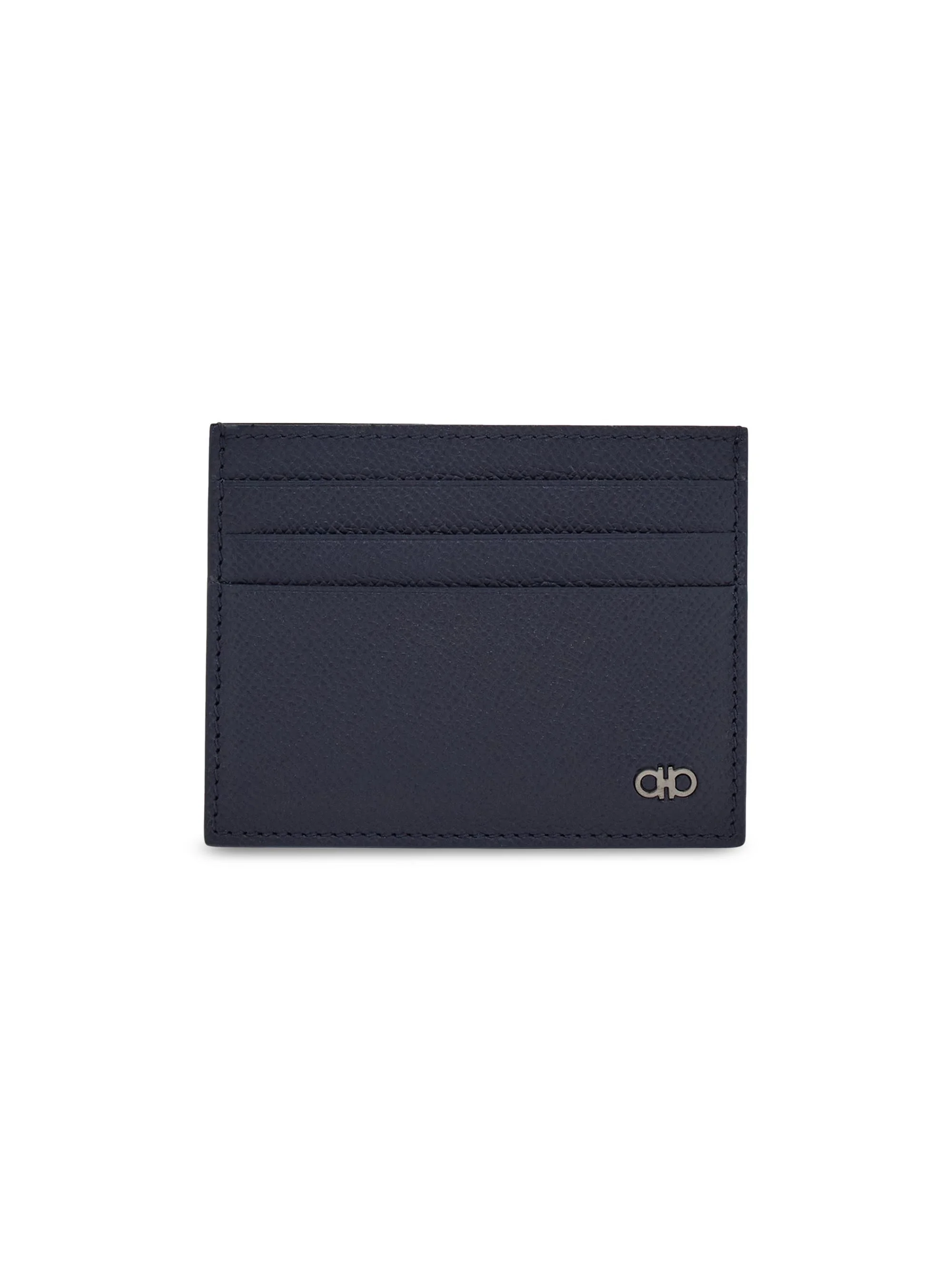 Men's Gancio Leather Card Case - Navy Nero - 1