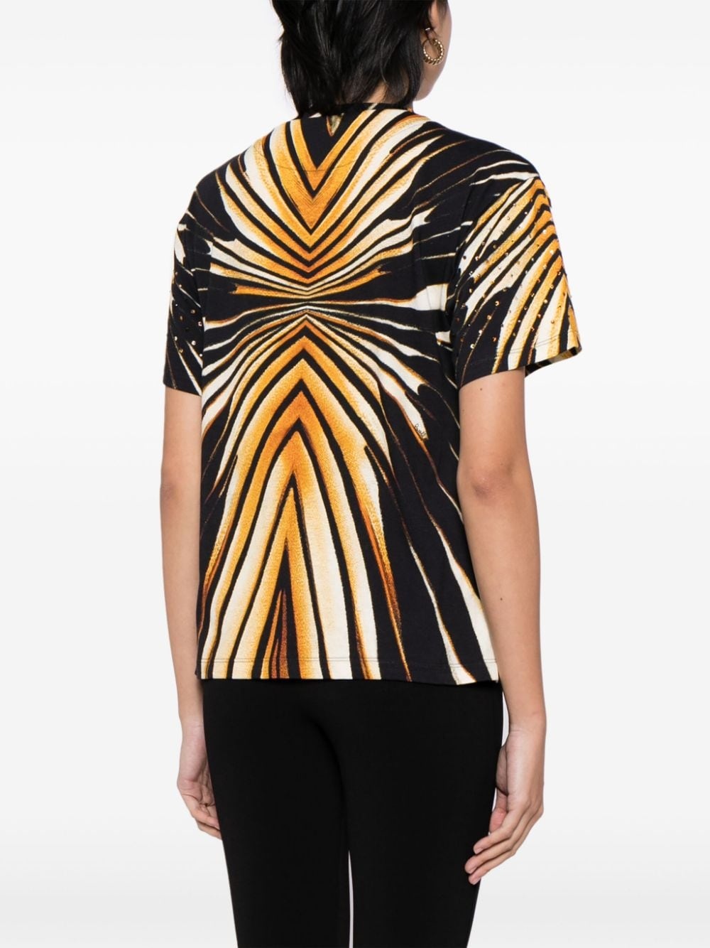 geometric-print crystal-embellished T-shirt - 4