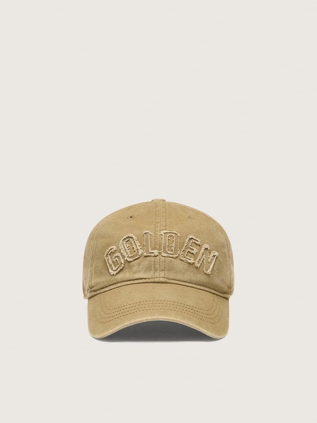 Beige/light brown baseball cap with tone-on-tone “Golden” patch - 1