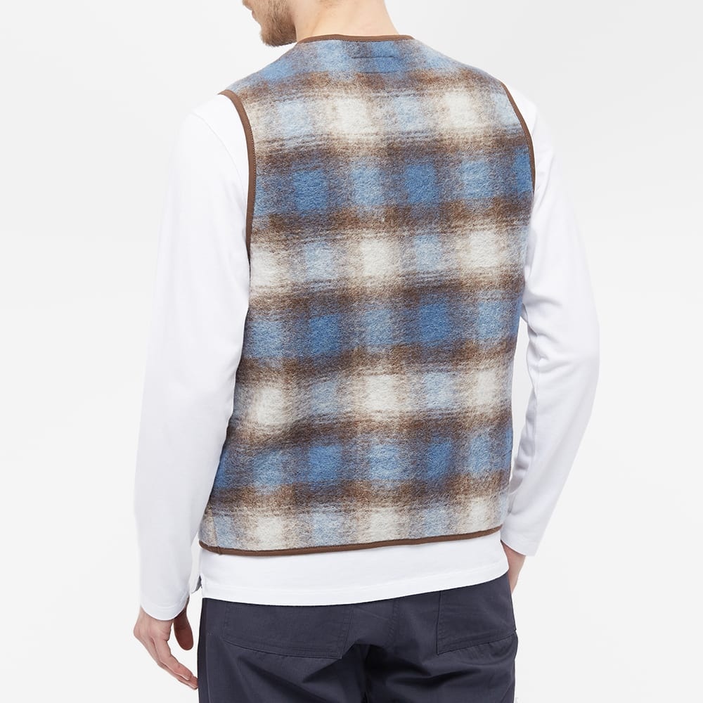 Universal Works Wool Fleece Check Zip Waistcoat - 6