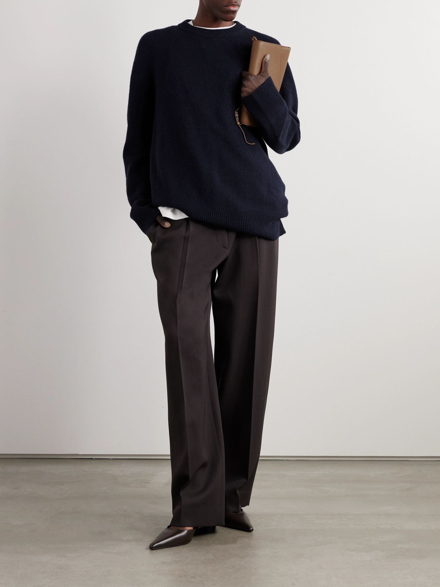 Essentials Sibem wool and cashmere-blend sweater Navy - 2