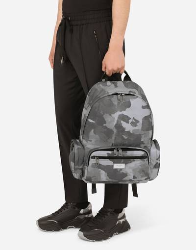 Dolce & Gabbana Camouflage-print nylon backpack with branded tag outlook