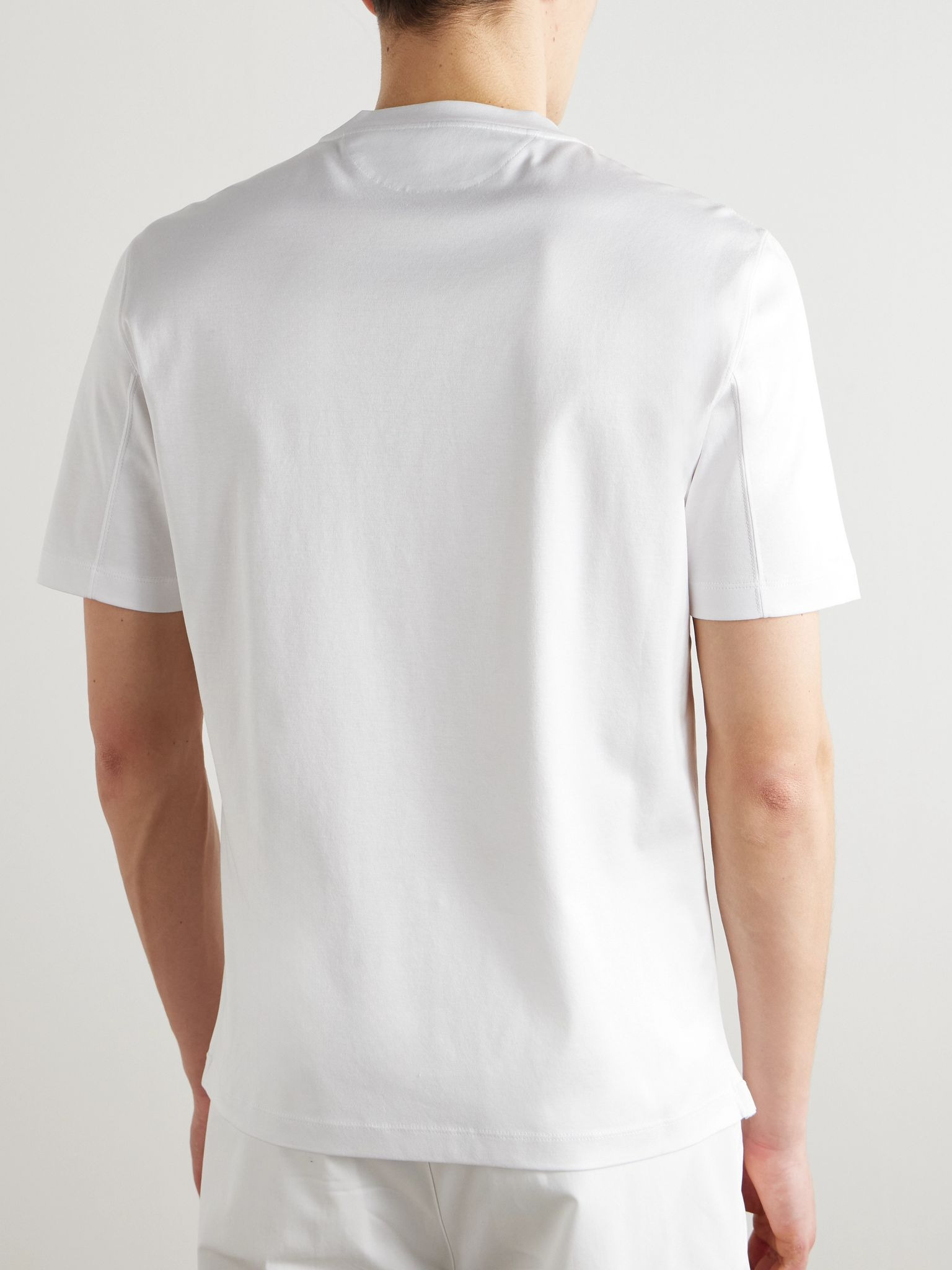 Logo-Print Cotton-Jersey T-Shirt White - 4