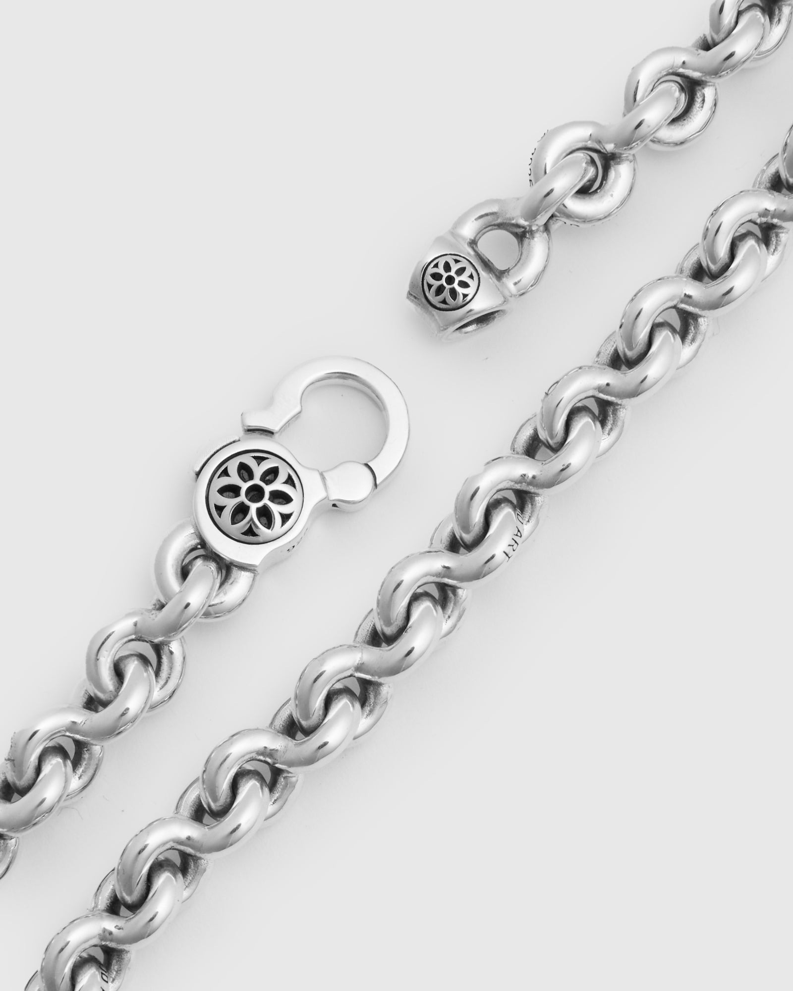 Fin Link Necklace Size A in Sterling Silver - 7