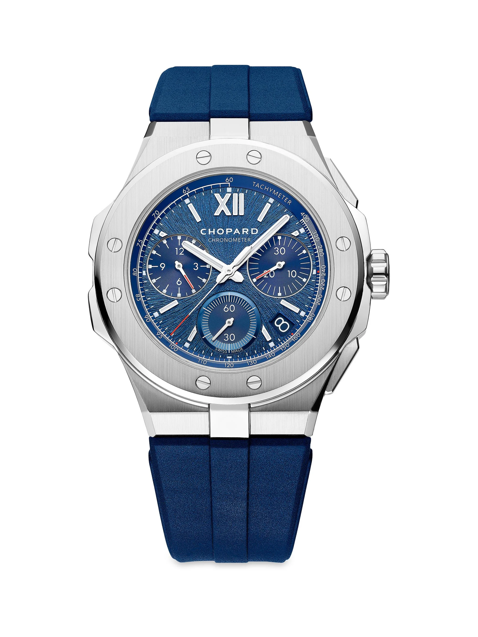 Men's Alpine Eagle Stainless Steel & Rubber Extra-Large Chronograph Leather Strap Watch - 1