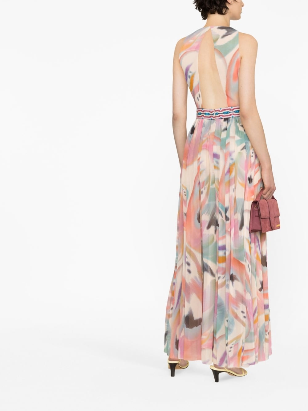 abstract-print silk maxi dress - 3