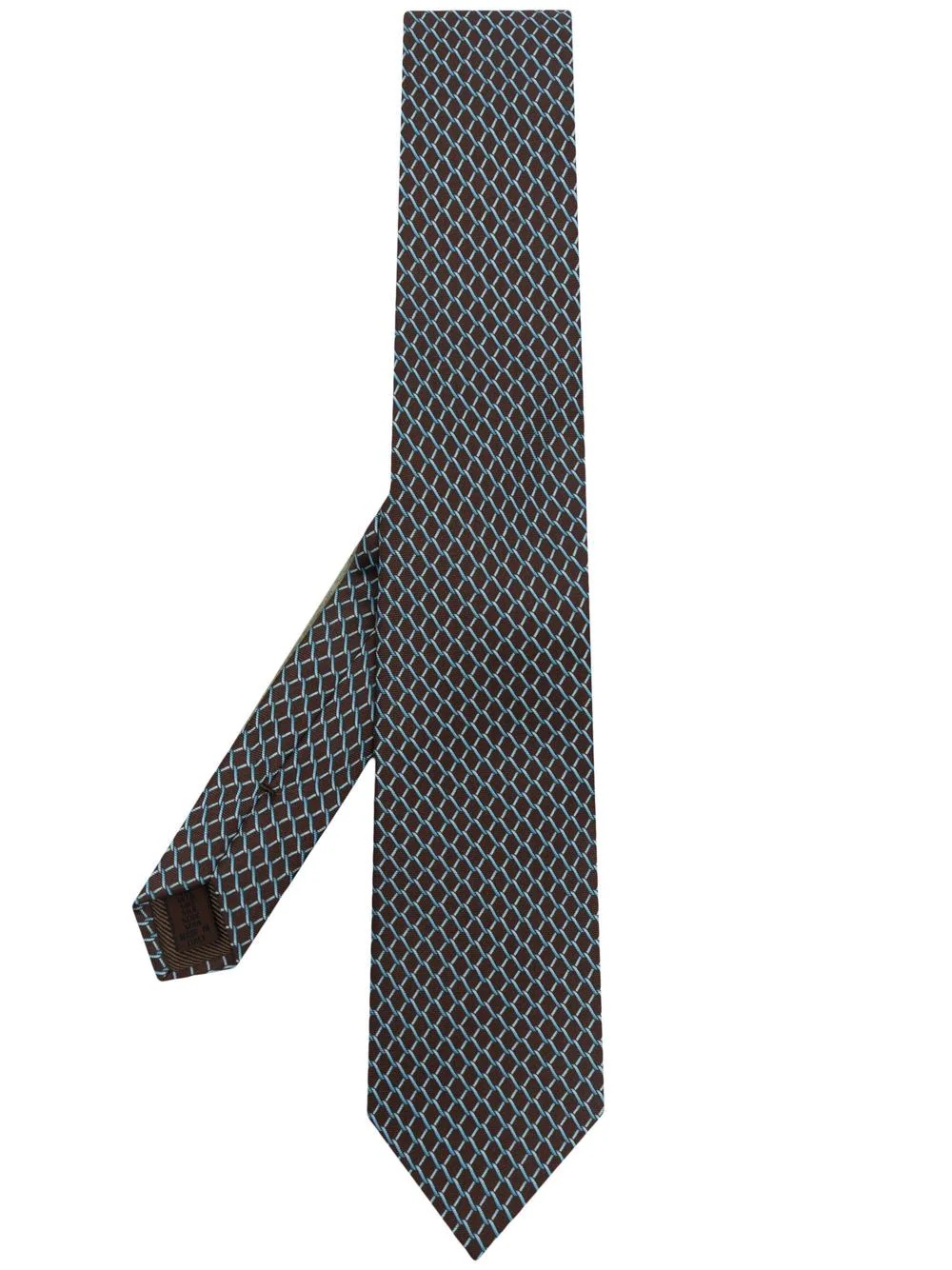 geometric-print silk tie - 1