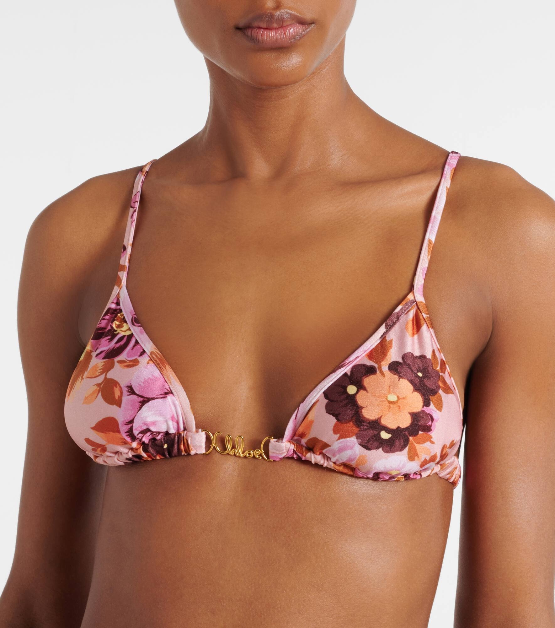 Logo floral bikini top - 4