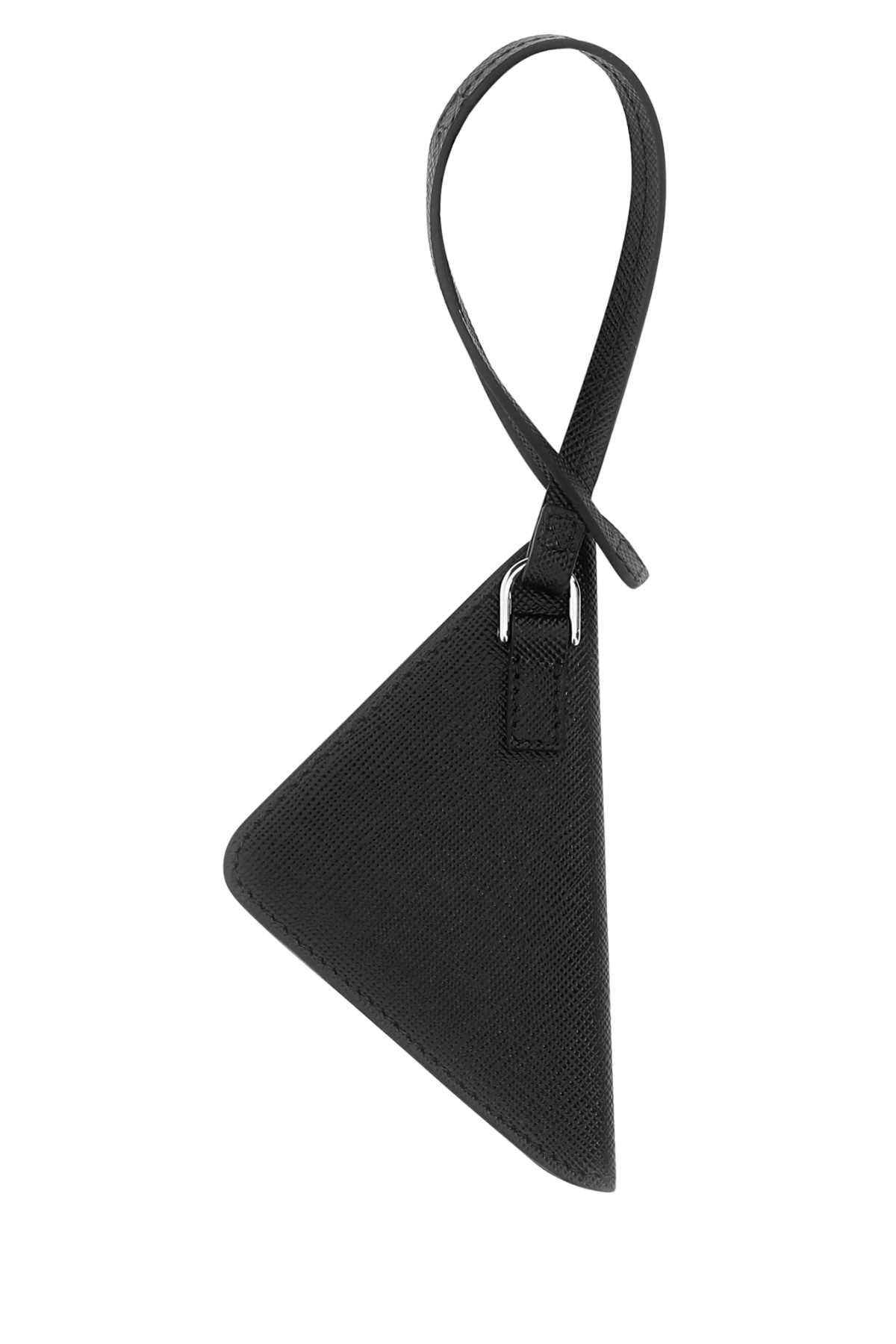 Prada Men Black Leather Name Tag - 2